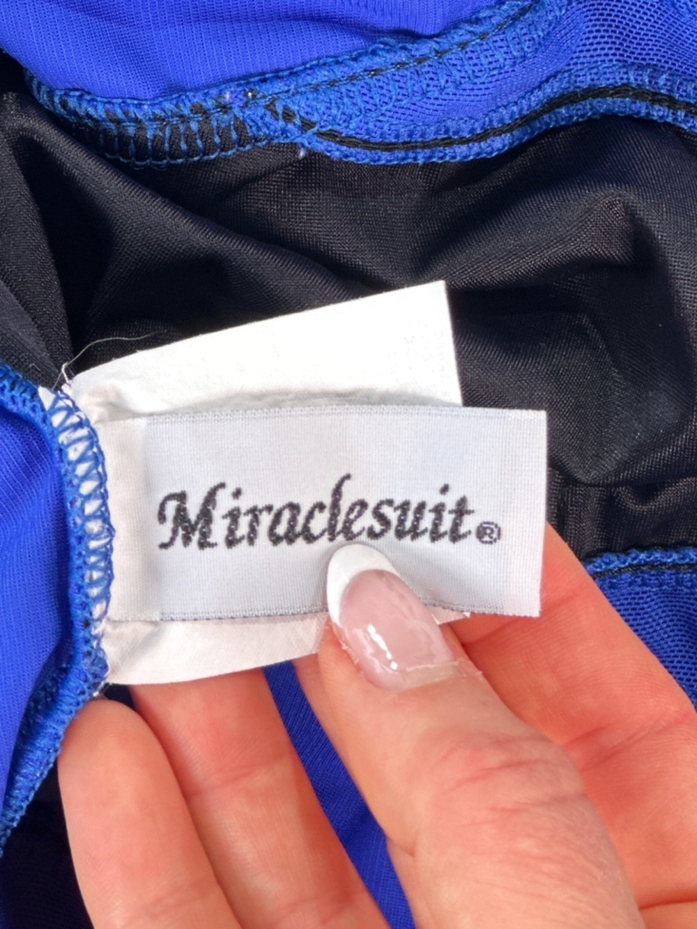 Miraclesuit Womens One Shoulder Swimsuit Blue Ruched Slimming Medium - Picture 5 of 12